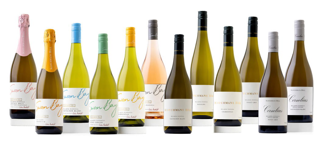 12 Bottle Summer Selection featuring sparkling, white and rosé wines from Swan Bay, Scotchmans Hill and Cornelius