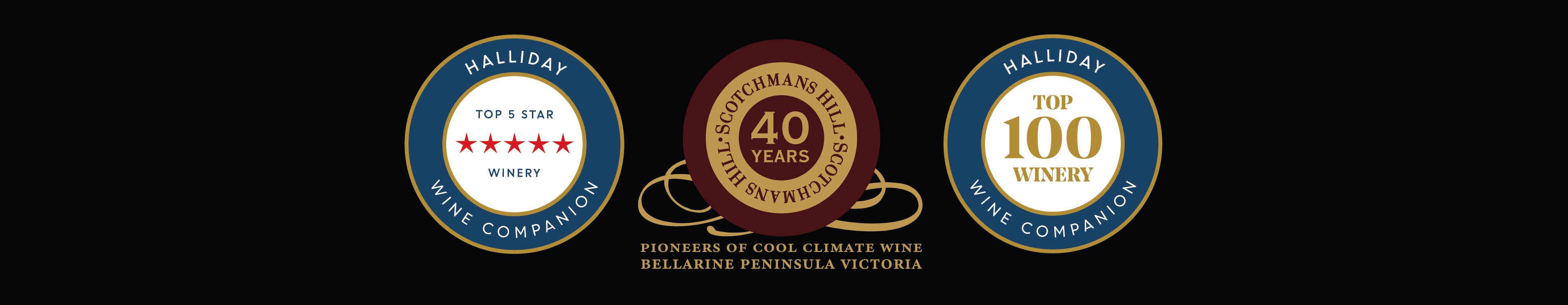 James Halliday Top 5 Star Winery, 40 Years, Top 100 Winery